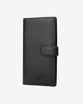 محفظة جلد رجالي طويلة لون اسود - 1